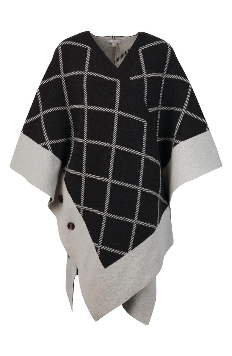 Barbour Cosmia Windowpane Check Wool Blend Cape, Alternate, color, 