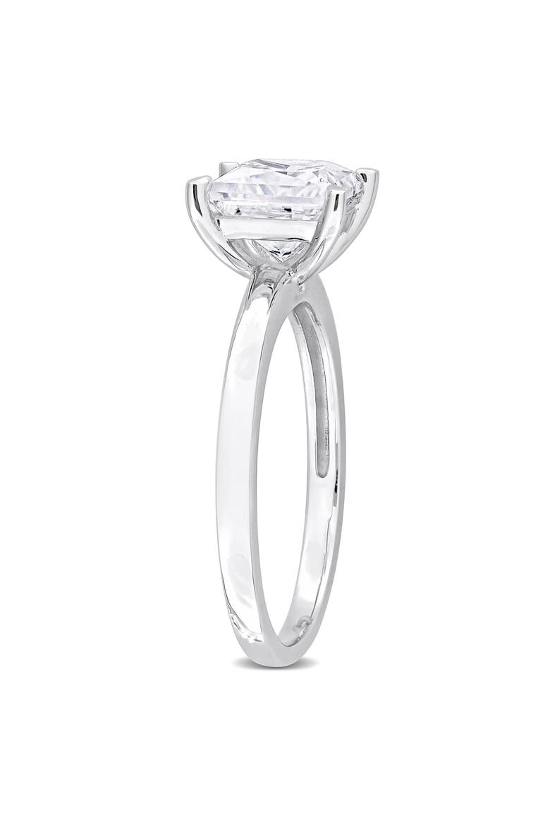 Sterling Silver Princess Cut Created Moissanite Engagement Ring, Alternate, color, SILVER