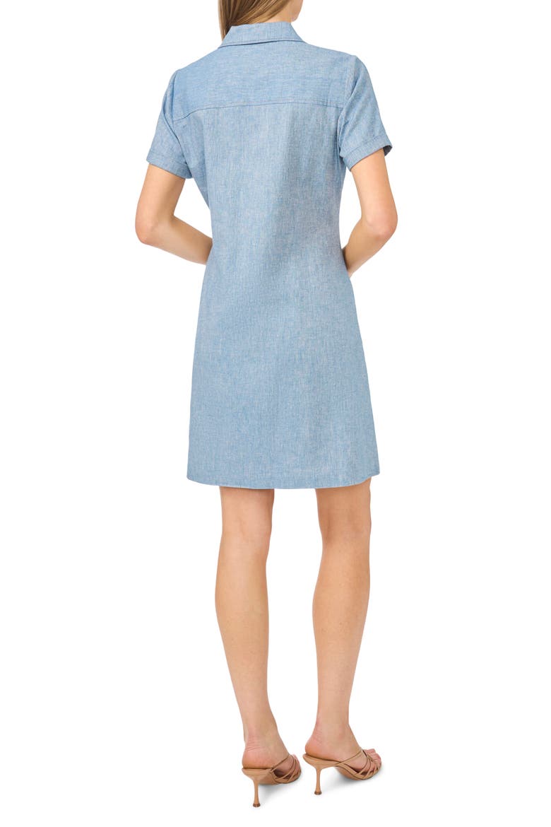 Chambray Cotton & Linen Blend Shirtdress, Alternate, color, MEDIUM CHAMBRAY