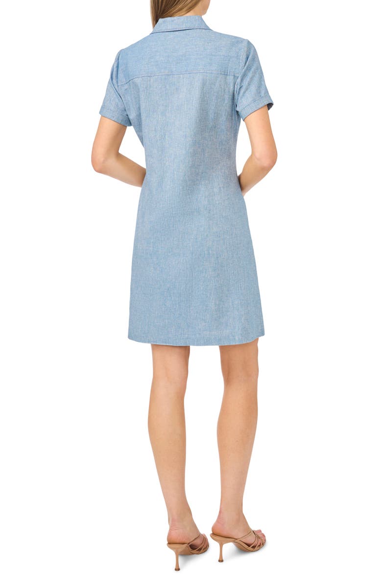 Halogen<sup>®</sup> Chambray Cotton & Linen Blend Shirtdress, Alternate, color,