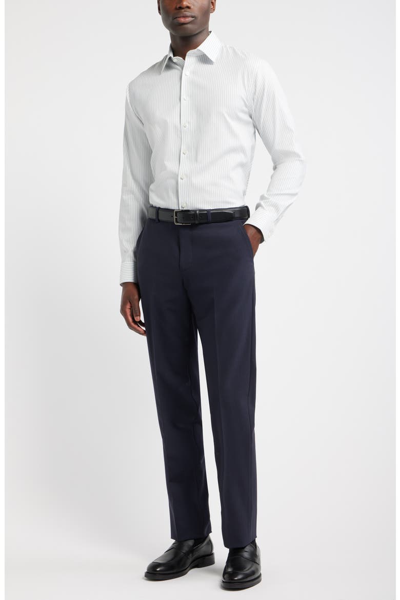 Trim Fit Shadow Stripe Premium Performance Twill Dress Shirt, Alternate, color, BLUE MARCELLO STRIPE