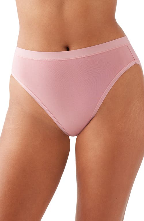 Wacoal Understated Cotton Blend High Leg Briefs In Pink