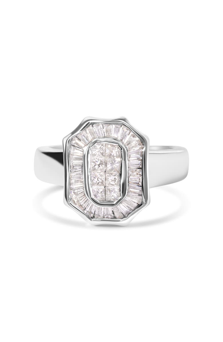 Haus of Brilliance 14K White Gold 1.00 Cttw Diamond Cocktail Art Deco Style Ring, Alternate, color, White