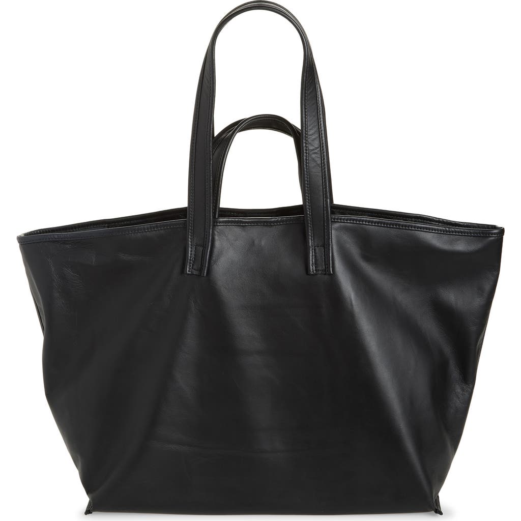 KASSL Lamskin Leather Tote in Black  product