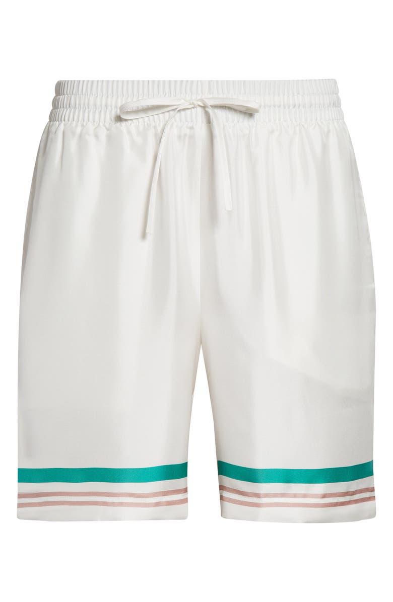 Casablanca Casa Way Drawstring Silk Shorts, Alternate, color, Casa Way