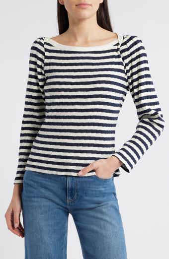 Nation LTD Amelie Stripe Envelope Neck Top