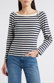 Nation LTD Amelie Stripe Envelope Neck Top