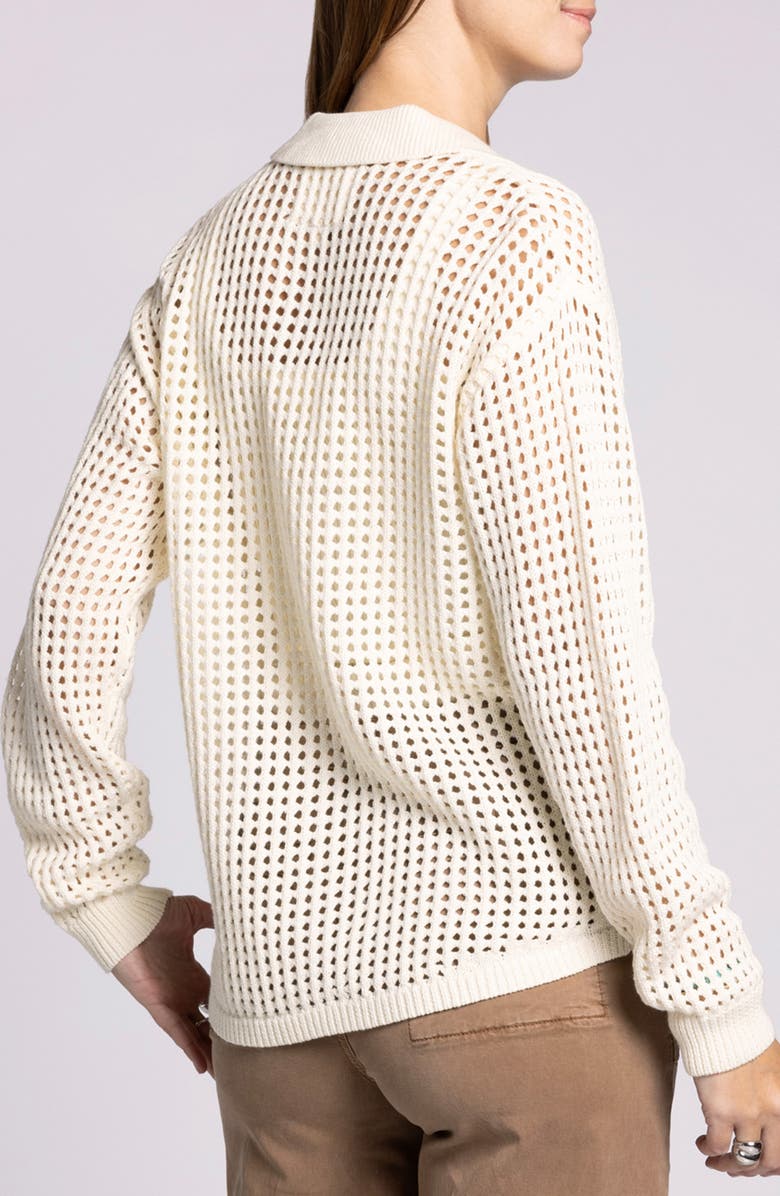 Thread & Supply Shoshana Openwork Cotton Cardigan, Alternate, color, Off White