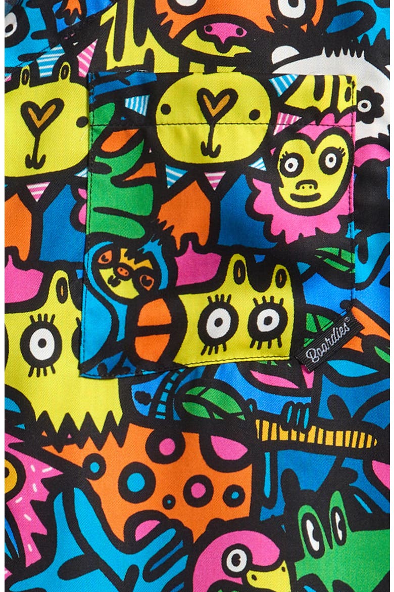 Kids' Munday Jungle Print Short Sleeve Button-Up Shirt, Alternate, color, MULTI