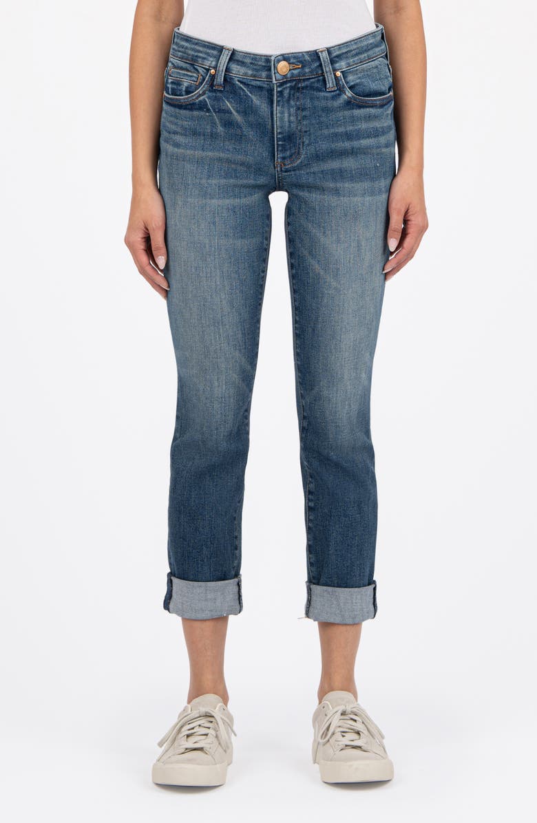 KUT from the Kloth Catherine Cuffed Boyfriend Jeans, Main, color, Giving