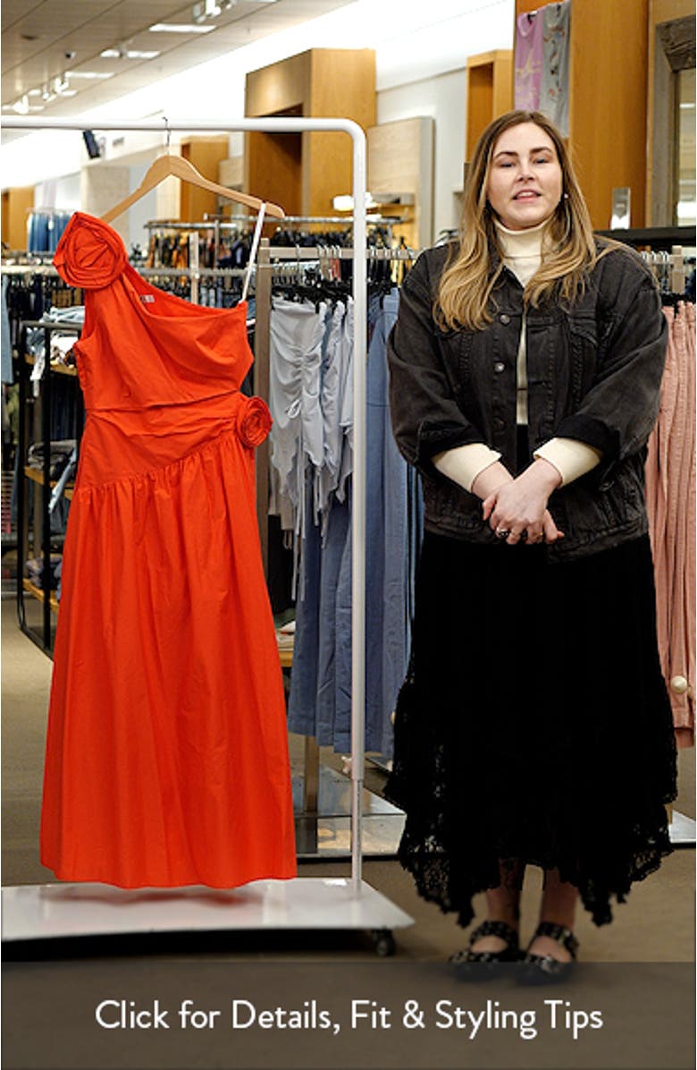 Josefina One-Shoulder Poplin Midi Dress, sales video thumbnail