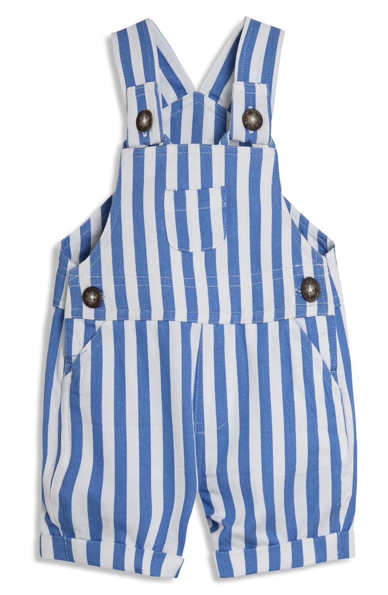 JOJO MAMAN BEBE Cotton T-Shirt & Stripe Overalls Set, Alternate, color, Blue