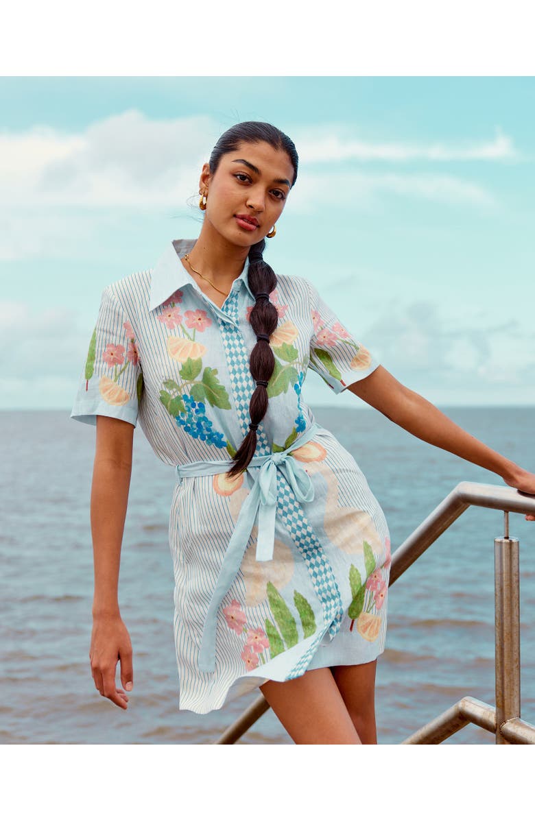 SMWR. By The Somewhere Co Swan Lake Mini Shirt Dress, Alternate, color, Light Blue