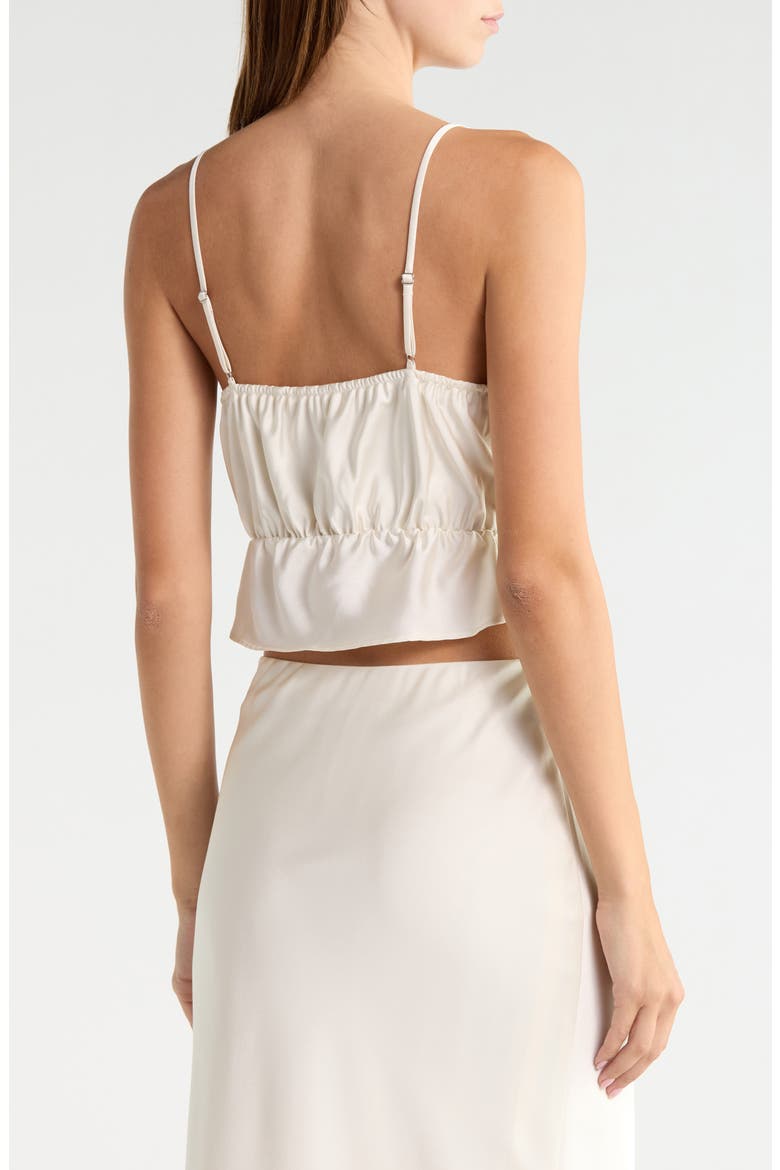 Embroidered Crop Satin Babydoll Camisole, Alternate, color, EGRET