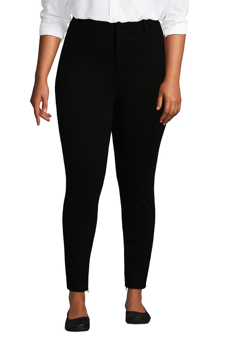 High Rise Ponte Polished Leggings, Main, color, Black