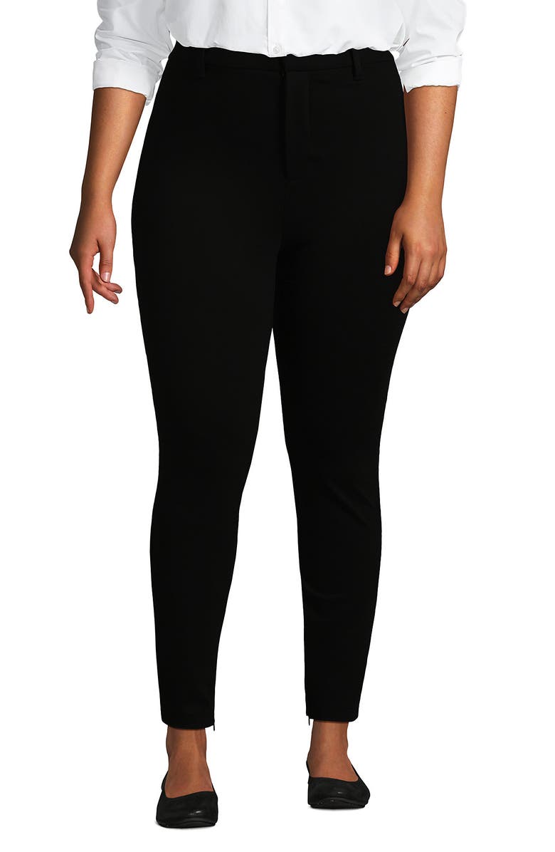Lands' End High Rise Ponte Polished Leggings, Main, color, Black