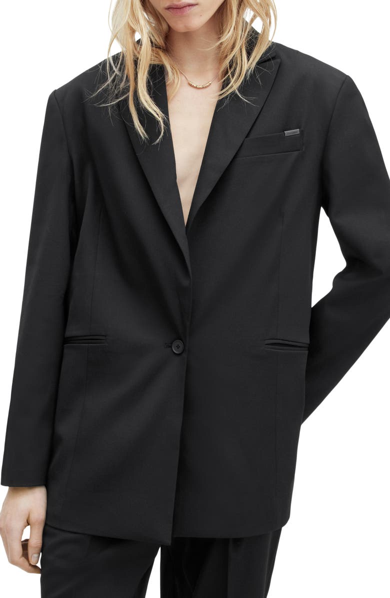 AllSaints Nellie One-Button Blazer, Main, color, 