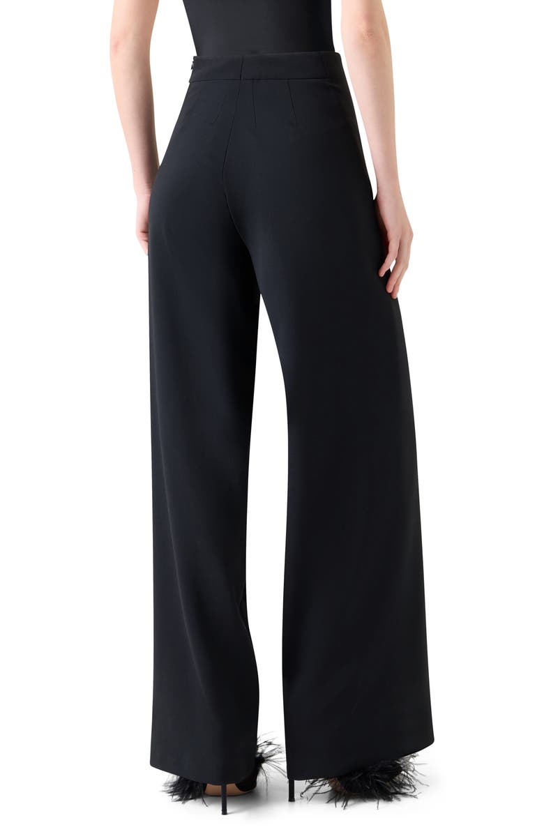 Akris Foss Apron Front Wool Blend Pants, Alternate, color, Black
