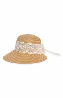 Straw Cloche with Lace Band