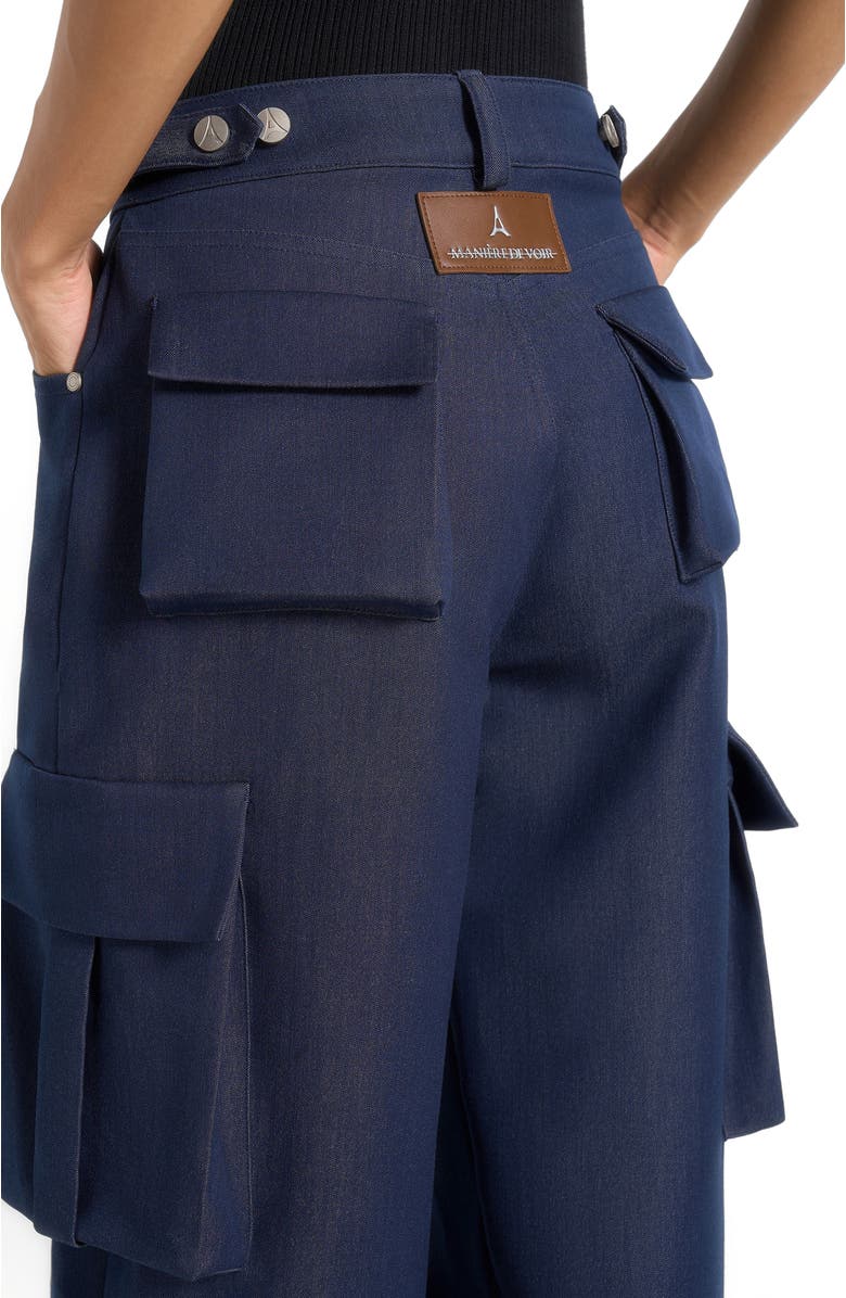 Manière De Voir Emilie High Waisted Cargo Pants, Alternate, color, Indigo