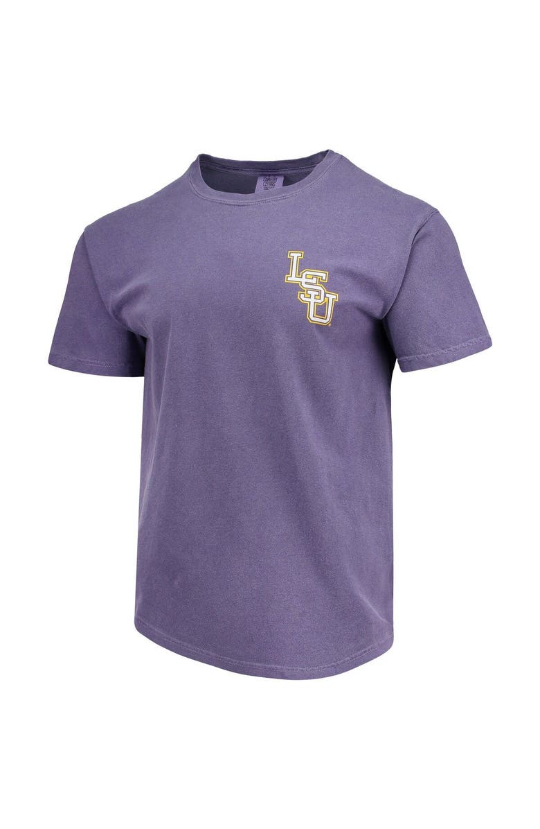 IMAGE ONE Men's Purple LSU Tigers Baseball Flag Comfort Colors T-Shirt, Alternate, color, 