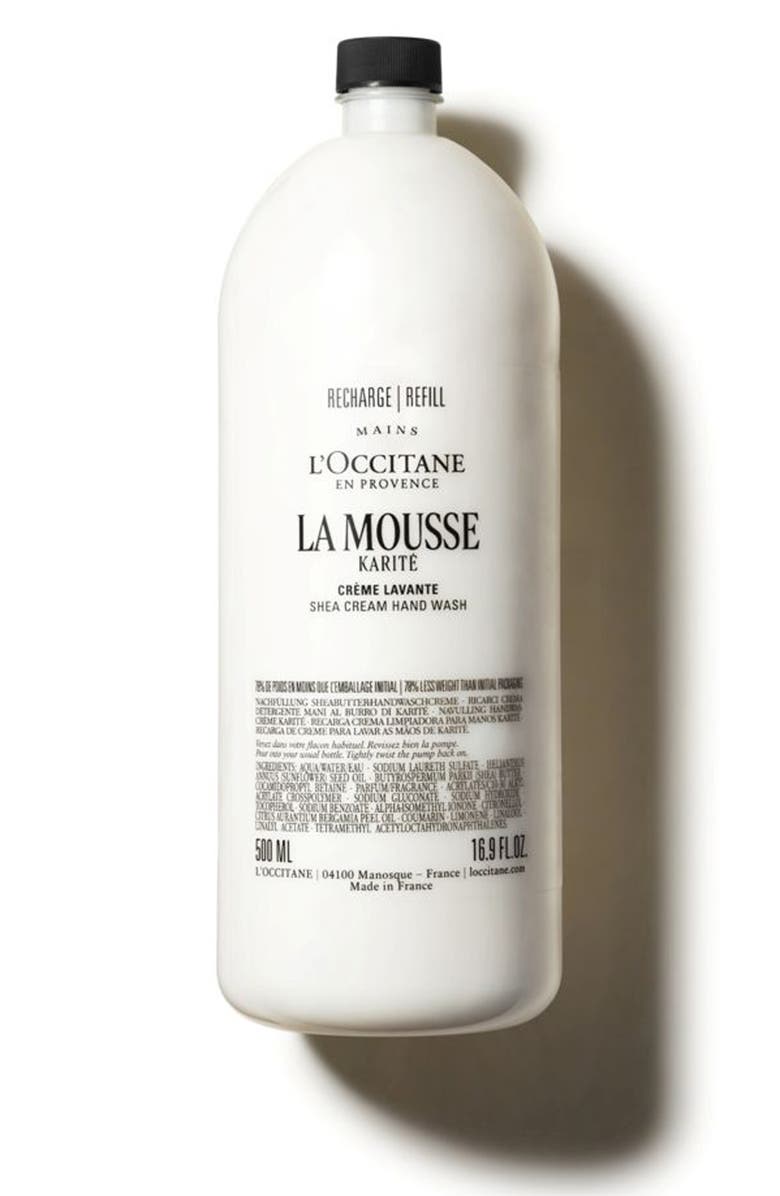 L'Occitane La Mousse Shea Cream Hand Wash Refill, Main, color, 