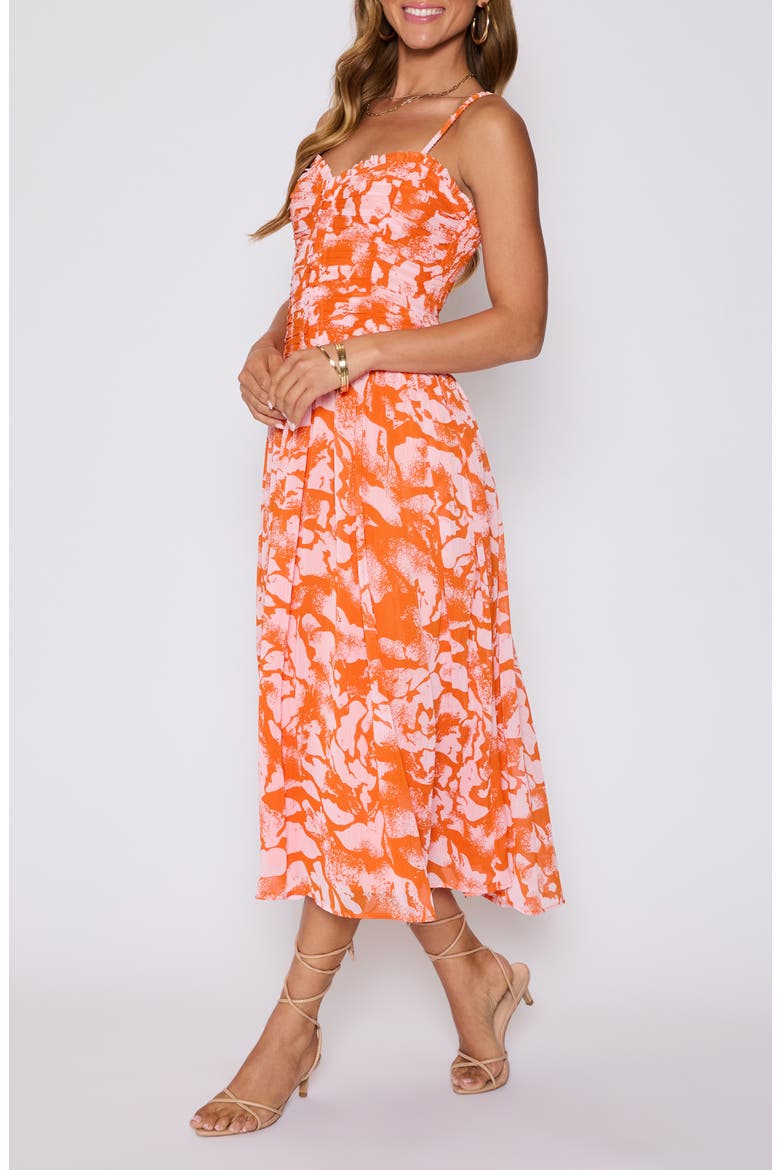 Esperanza Ruched Maxi Sundress (Nordstrom Exclusive), Alternate, color, ORANGE/ BLUSH