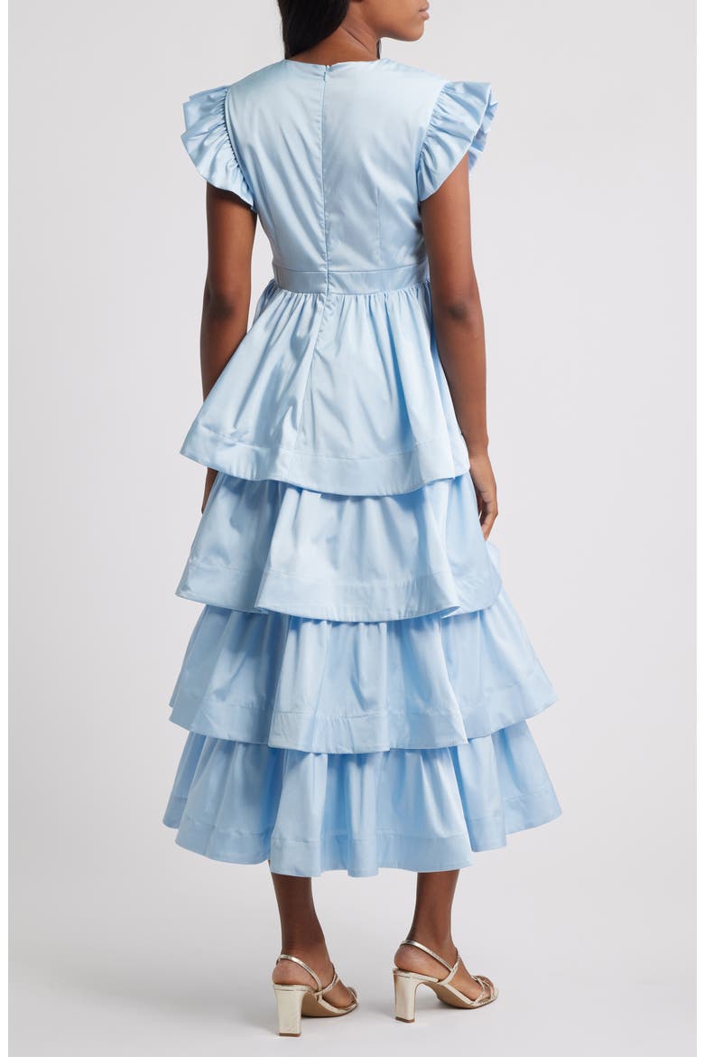 Feria Tiered Midi Dress, Alternate, color, BLUE