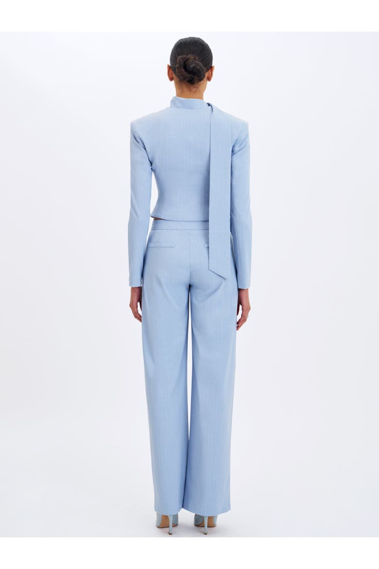 Reva Pinstripe Single Pleat Pants, Alternate, color, Sky Blue