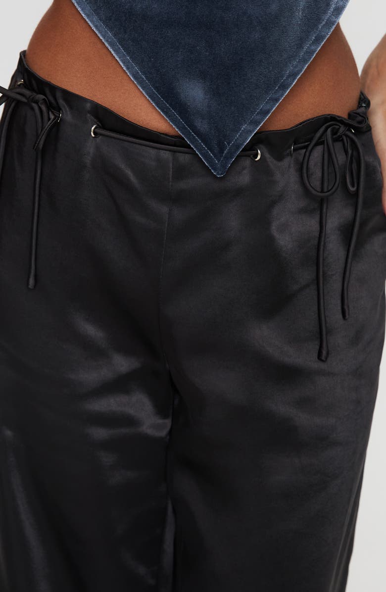 Princess Polly Thrill Of It All Satin Drawstring Pants, Alternate, color, 