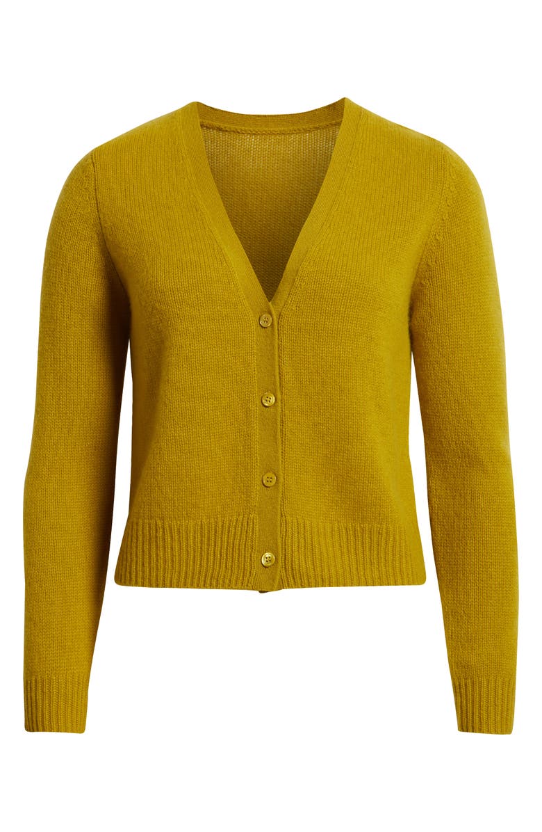 DÔEN Cameron Cashmere V-Neck Cardigan, Alternate, color, Antique Moss