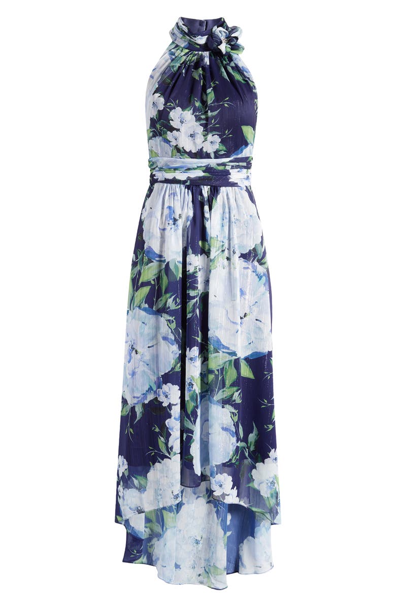 Eliza J Floral Chiffon High-Low Midi Dress, Alternate, color,