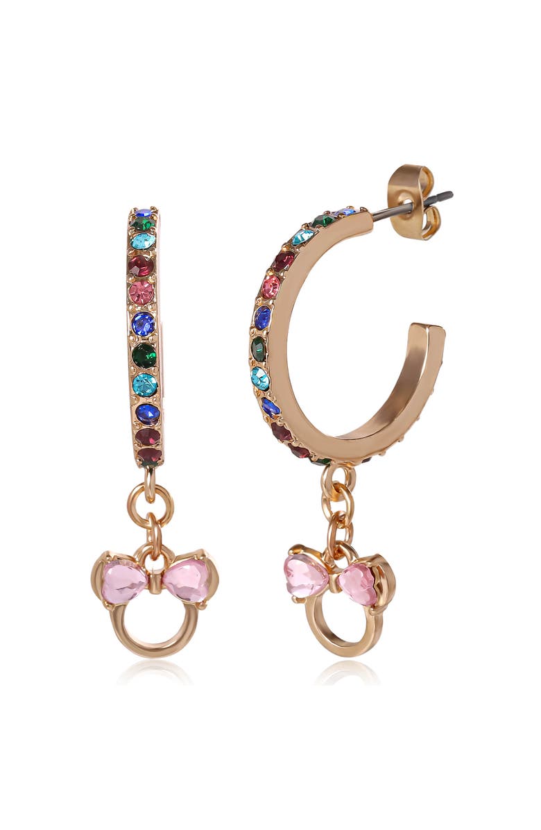 Disney Minnie Mouse Gold-Tone Hoop Earrings, Main, color, Gold