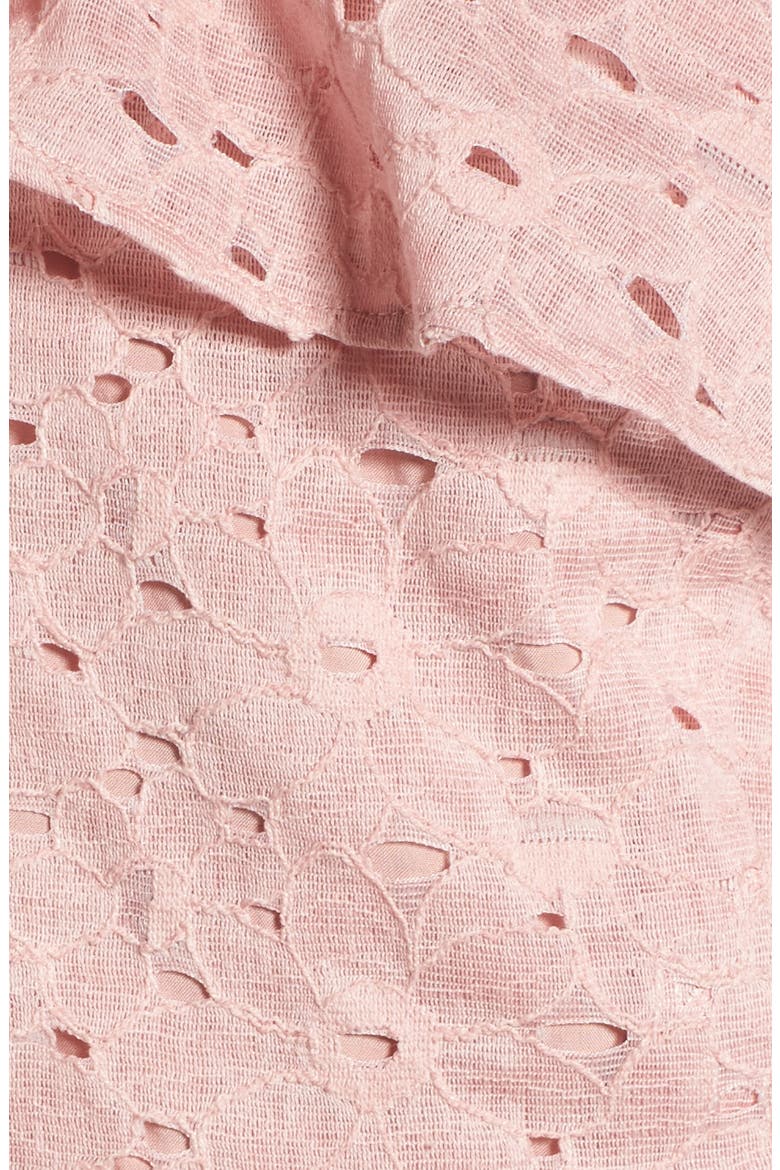 Lace One-Shoulder Peplum Top, Alternate, color, BLUSH PINK