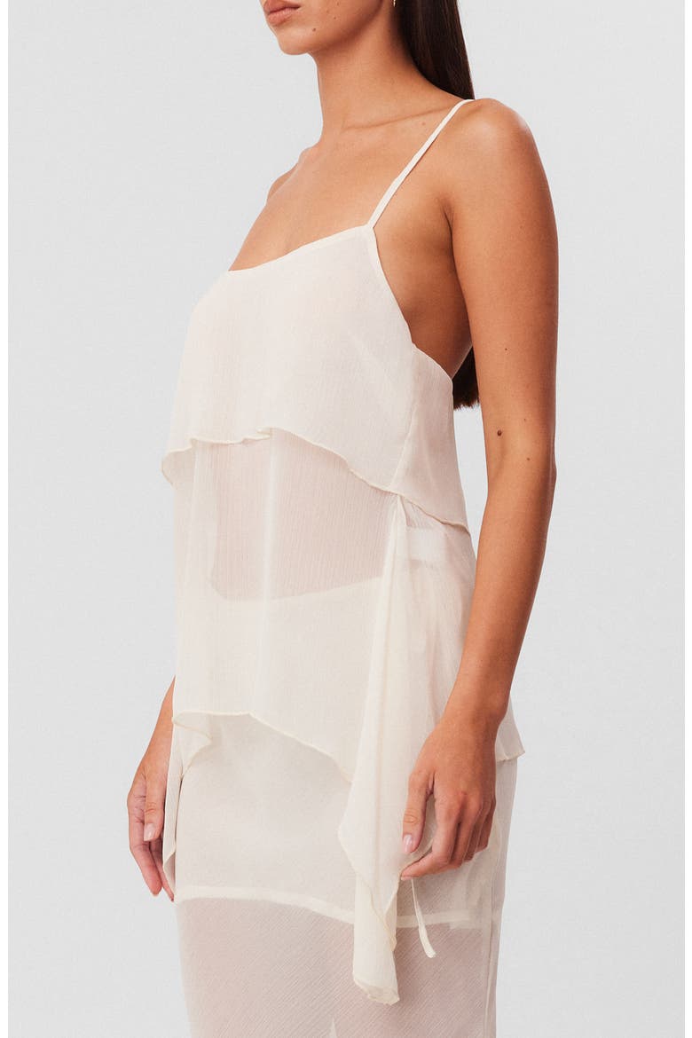 Tamara Handkerchief Hem Chiffon Cami Top, Alternate, color, OFF WHITE