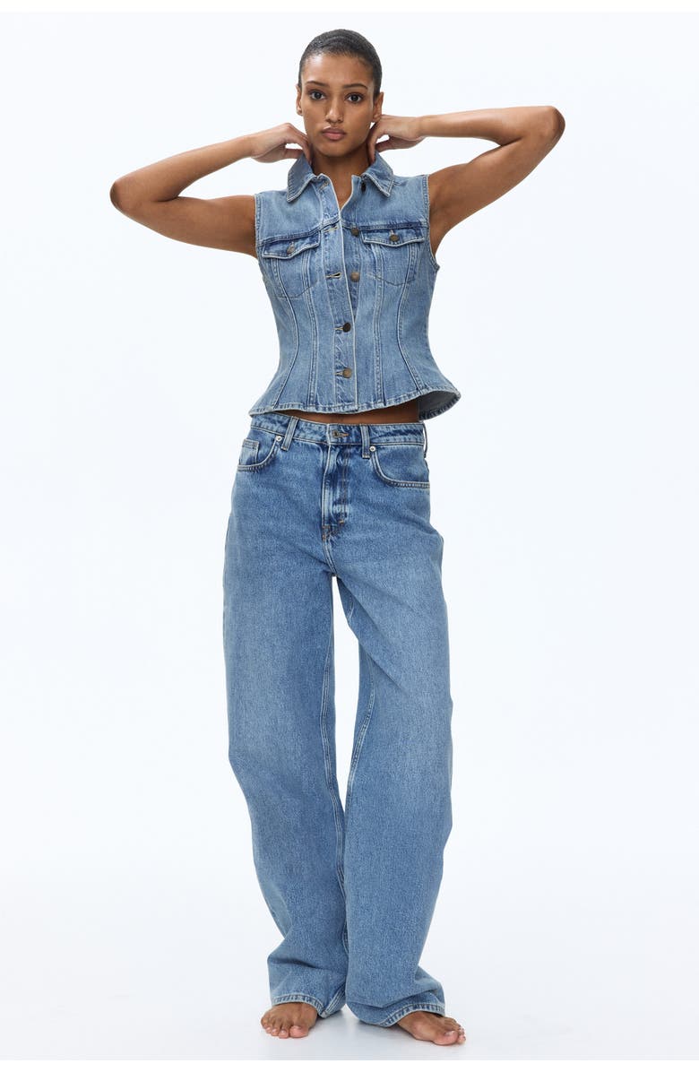 H&M Denim Waistcoat, Alternate, color, Light Denim Blue