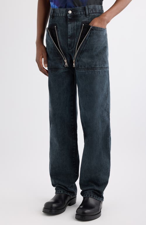 Dries Van Noten Pexior Zip Detail Jeans In Blue