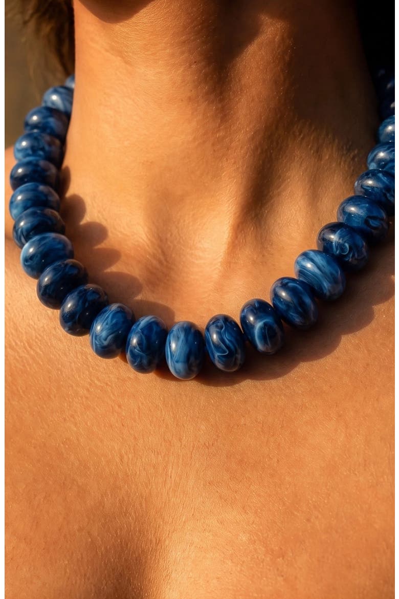 Highlands Bauble Collar Necklace, Alternate, color, NAVY