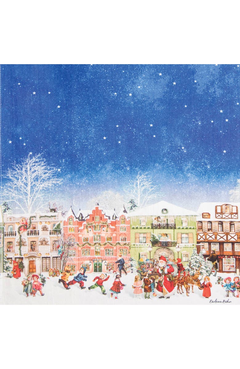 C&F Home Vintage Christmas Village Town Printed 100% Cotton Flour Sack Dishtowel, Alternate, color, 