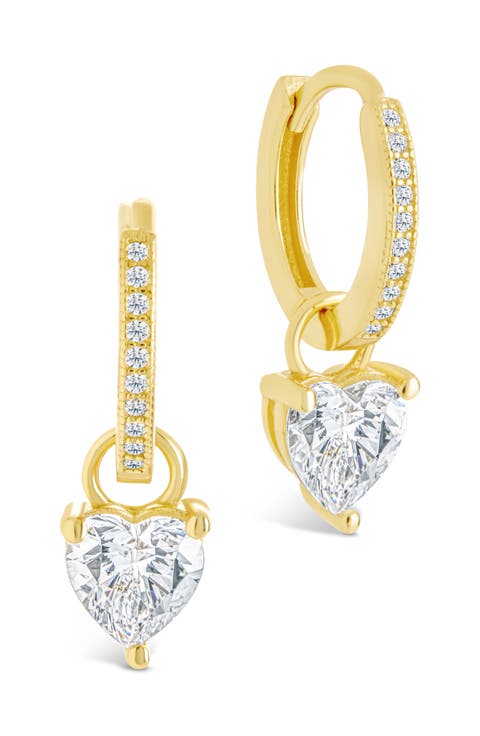 Eugenia Heart Drop Huggie Hoop Earrings