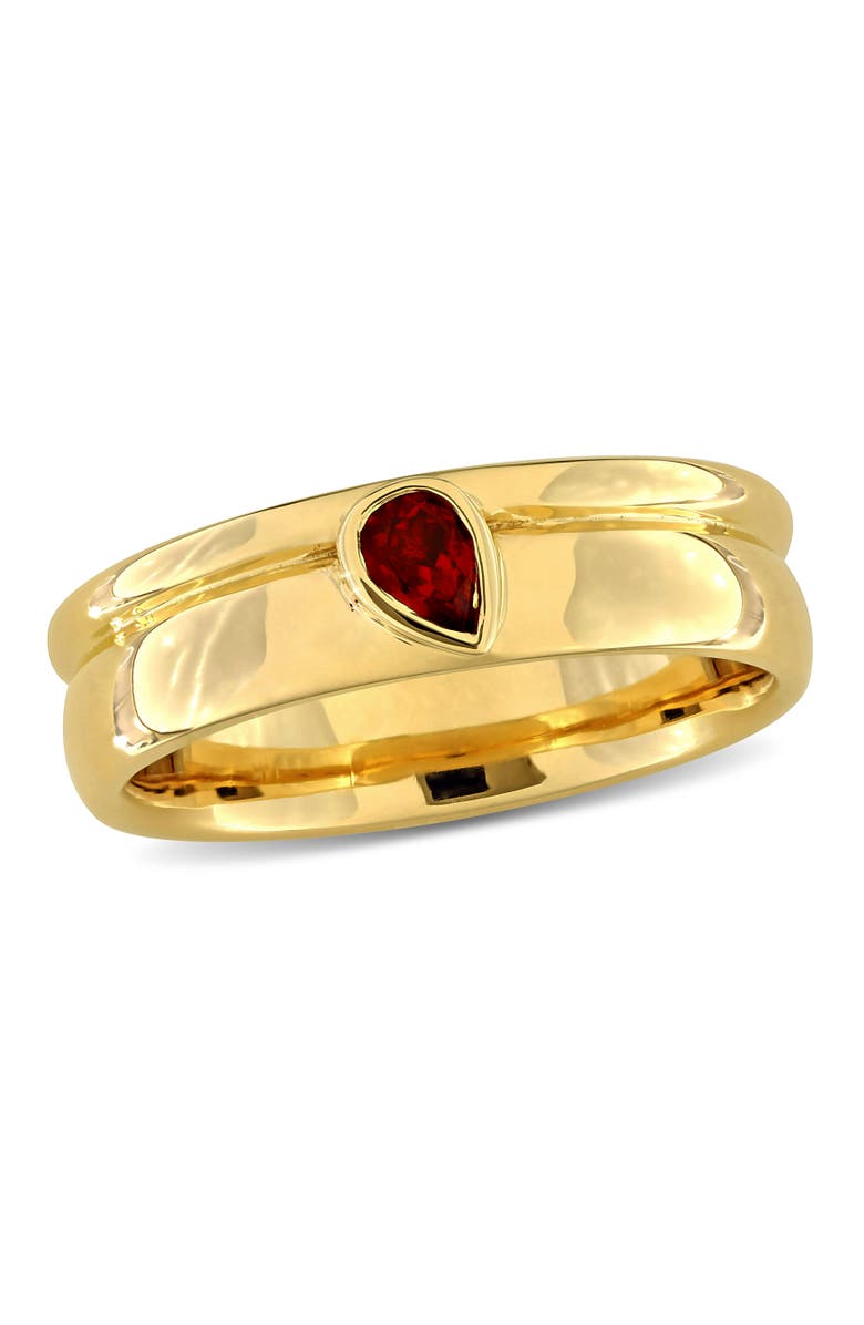 Julianna B. Pear-Cut Garnet Solitaire Ring 14k, Main, color, 