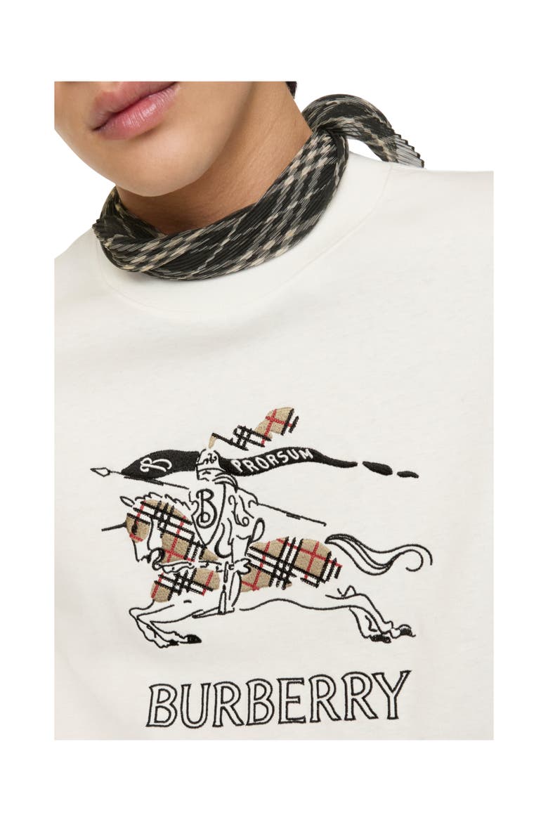 Knight Sketch Cotton T-shirt, Alternate, color, Chalk white