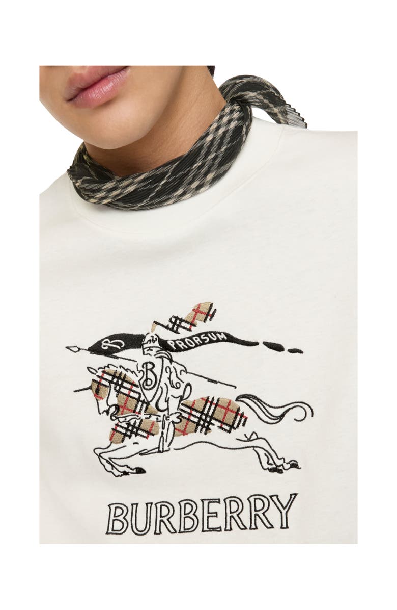 Burberry Knight Sketch Cotton T-shirt, Alternate, color, Chalk White