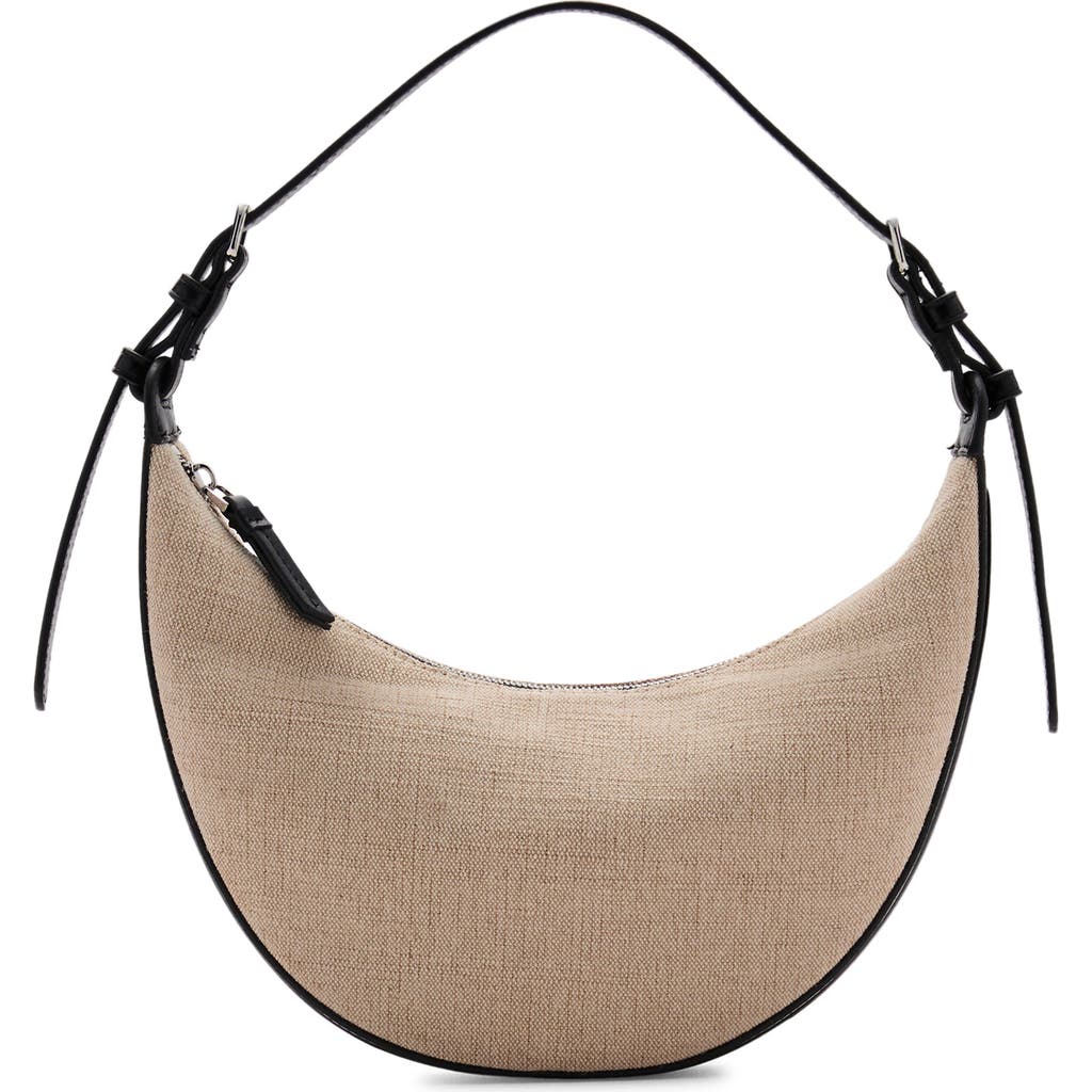 Mango Mini Oval Linen Blend Shoulder Bag
