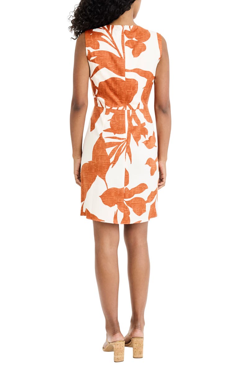 DONNA MORGAN FOR MAGGY Sleeveless Draped Front Asymmetric Hem Dress, Alternate, color, Beige/ Brown