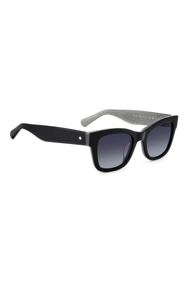 aimee 50mm gradient cat eye sunglasses, Alternate, color, BLACK GLITTER / DARK GREY SF