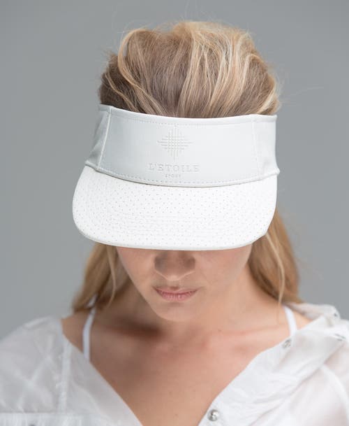 L'ETOILE SPORT VEGAN LEATHER VISOR in White/white 