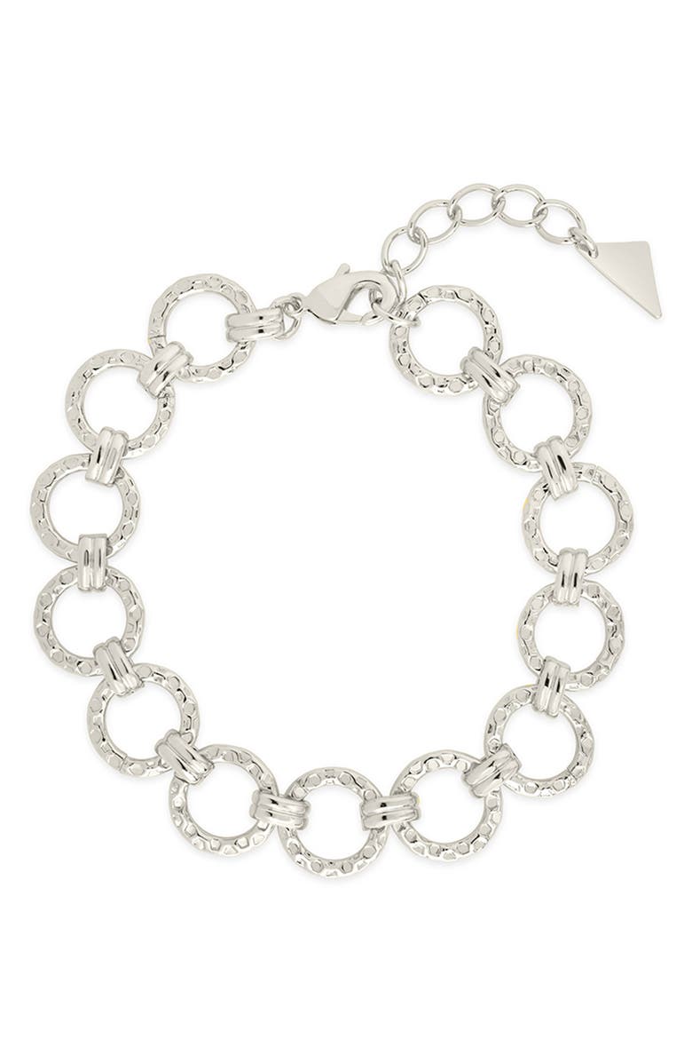 Sterling Forever Molten Chain Bracelet, Alternate, color, Silver