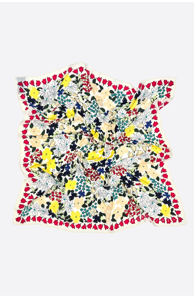 Bimba y Lola Flower Scarf, Alternate, color, Vanilla