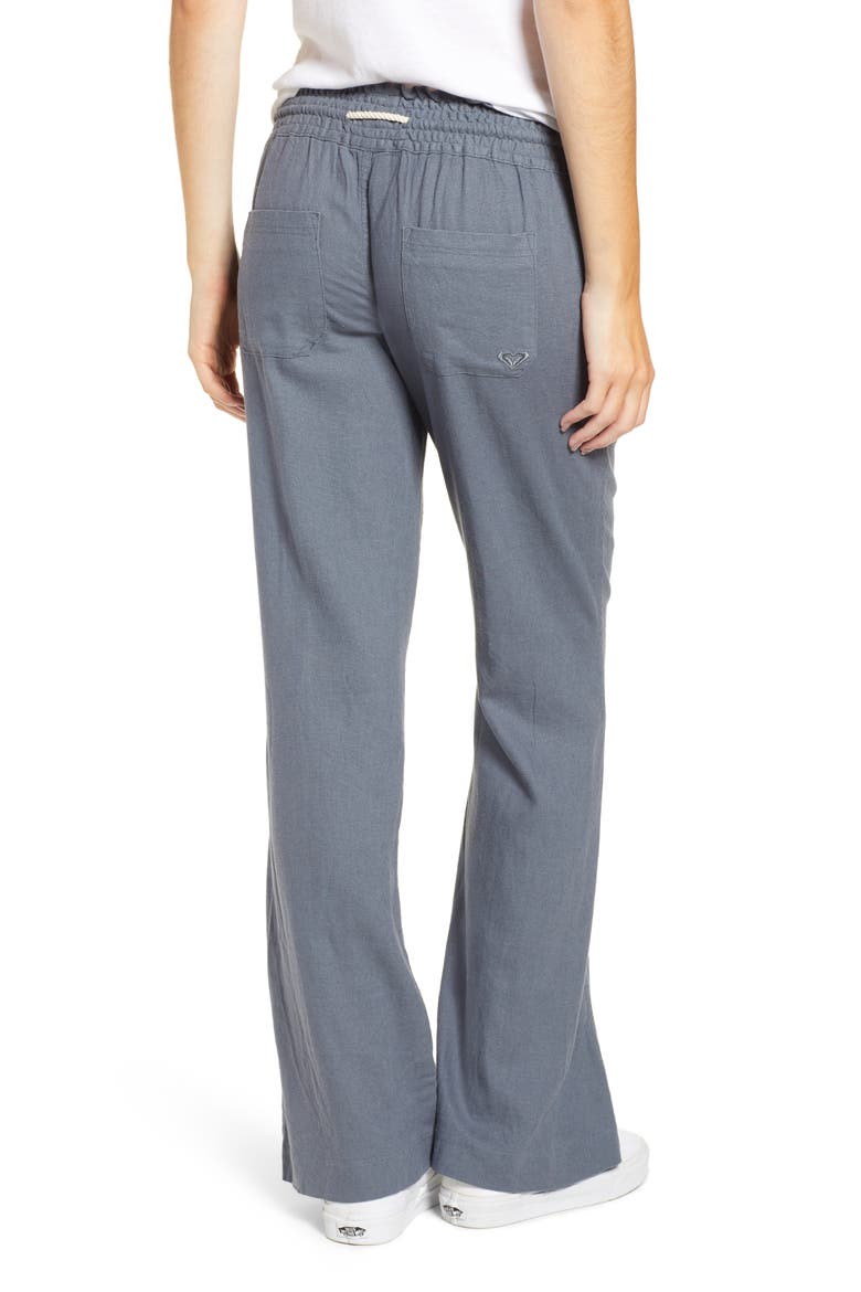 Oceanside Linen Blend Beach Pants, Alternate, color, TURBULENCE